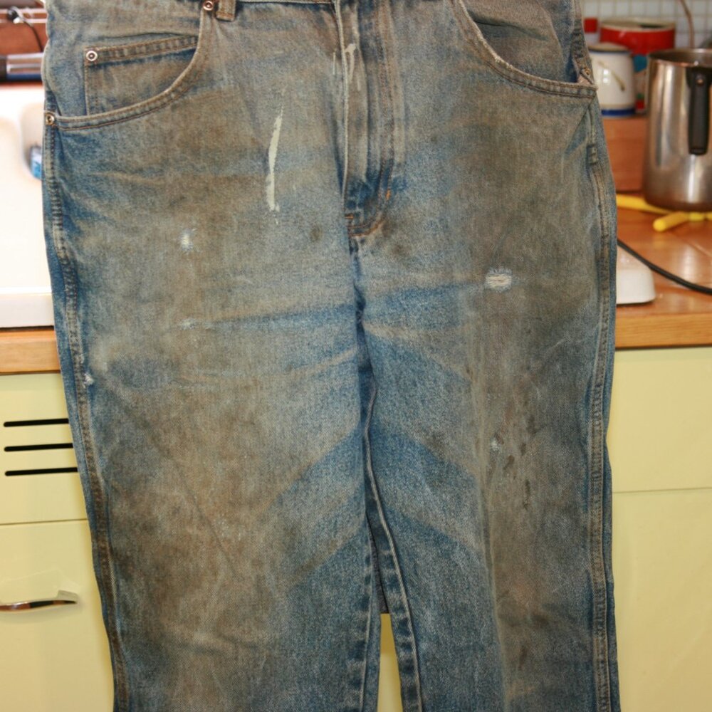 Distressed Basic Editions Work Jeans Men's Denim - Picture 2 of 5